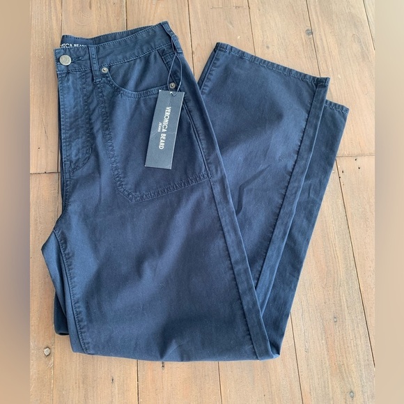 Veronica Beard Crosbie Navy Cropped Wide-Leg Pant NWT - Picture 2 of 7